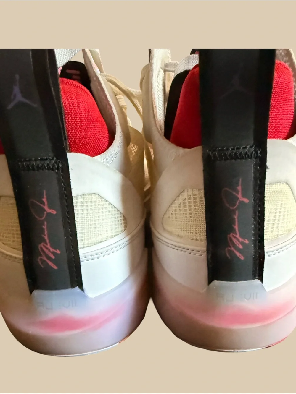 Men's White Jordan/ Red Performance Sneakers